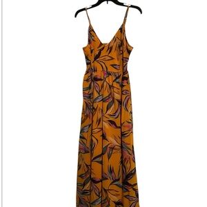 Elegant Floral Maxi Dress in Vibrant Orange